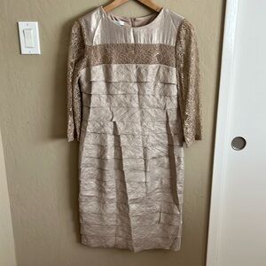 London Times Lace Sheath Dress Petite 8P